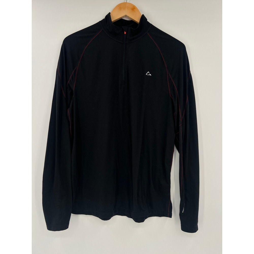 Merino Blend by Paradox Men Size Medium Black Quarter Zip Base Layer Top